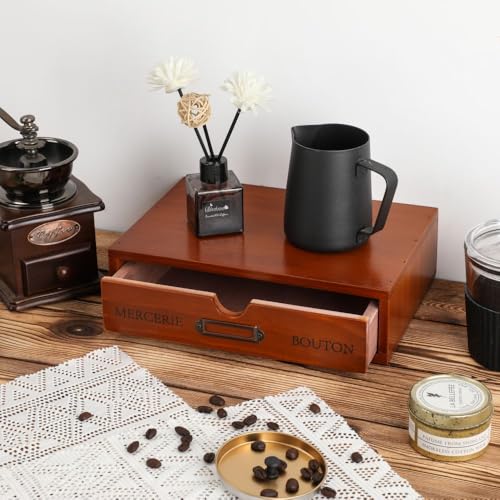 Wooden Storage Box Apothecary Drawers Vintage Wooden Drawers Wood Desktop Organizer Countertop Storage Box Library Card Catalog Cabinet Apothecary Cabinet（BROWN） - color: BROWN01