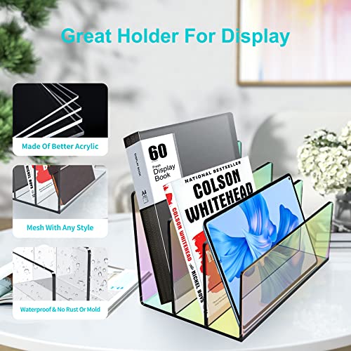 Boloyo Acrylic File Holder,1PC 3 Sections Rainbow File Organizer Mail Letter Sorter Desktop Folder Holder for Home Office School Envelope Bill Filling Paper Document - color: Rainbow, size: 3 Sections(1PC)