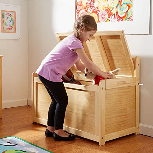 Melissa & Doug Wooden Toy Chest - Light Wood Furniture for Playroom, Blonde Kids Toy Box, Wooden Box Storage Organizer, Children's Furniture Chest - color: Honey