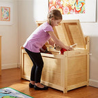 Melissa & Doug Wooden Toy Chest - Light Wood Furniture for Playroom, Blonde Kids Toy Box, Wooden Box Storage Organizer, Children's Furniture Chest - color: Honey