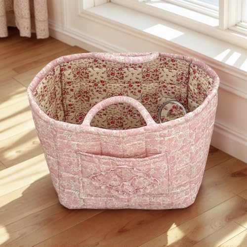 Floral Fabric Storage Basket Car Interior Storage Basket Underwear Sundries Laundry Baskets Supplies Home Organizer Bag (style 2) - color: style 2