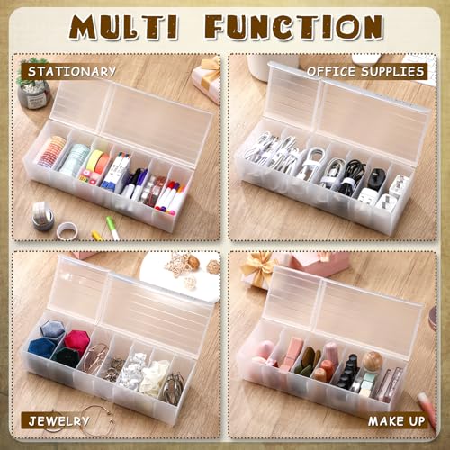 AceOrbit 3 Pack Clear Cable Organizer Box with Wire Ties and Label, Plastic Cord Charger Storage Box with Lid Stackable Cable Storage Wire Case for Desk Drawer Office Home Organization and Accessories