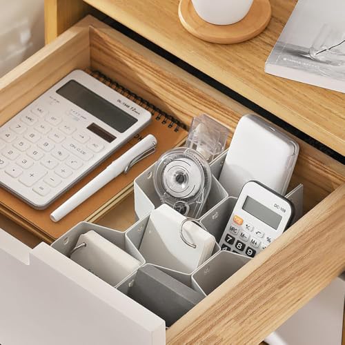 Poeland Drawer Divider Organizer Adjustable DIY Grid Honeycomb Drawer Divider for Underwear Belt Scarf Socks Gray - color: Grey