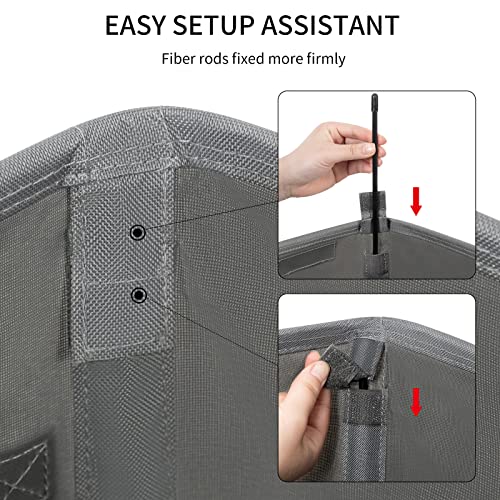 Chrislley 60L Slim Laundry Hamper with Lid Narrow Laundry Basket with Handle Upgrade Foldable Dirty Clothes Hamper Portable Skinny Hamper Organizer Storage Bins (25.6 inches, grey) - color: grey