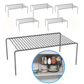 Large(15.7 x 9.4 inch)Black Cabinet Storage Shelf Rack Set of 6, Rustproof Metal Wire Kitchen Counter Organizers and Storage, Spice Organization for Cabinet, Plate, Dish, Pantry, Bathroom, Fridge - size: 6Pack-Black-15.7 x 9.4 inch