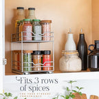 Pull Out Cabinet Organizer for Spices, Cans - Heavy Duty with Lifetime Limited Warranty- Pull Out Spice Rack- Cabinet Pull Out Shelf for Cans,Dishes, Etc, 6.-1/2"W x 10-3/8"D x 8-7/8"H, Chrome - size: 6.5 Inch - Double