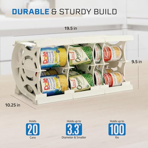 Shelf Reliance Cansolidator Cupboard - 1-Pack Can Organizer for Pantry, Stackable Soda Can Storage for Kitchen, Holds 20 Cans of Food or Soda - size: 1 Pack, style: 20 Soup Can