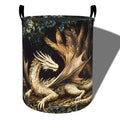 Fantasy Dragon Laundry Basket, Forest Design Foldable Oxford Cloth, Waterproof Dirty Clothes Hamper with Handles, Clothing Storage Bucket Toy Organizer for Bathroom Bedroom Dorm, 19.7"x15.7" - style: Dragon 01