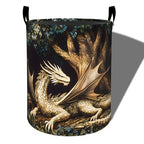 Fantasy Dragon Laundry Basket, Forest Design Foldable Oxford Cloth, Waterproof Dirty Clothes Hamper with Handles, Clothing Storage Bucket Toy Organizer for Bathroom Bedroom Dorm, 19.7"x15.7" - style: Dragon 01