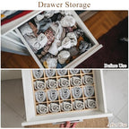 Ciieeo Wooden Drawer Organizer Box 13.38X10.62X1.96In Multi-Compartment Storage Divider for Socks Underwear Keys Home Closet Organization