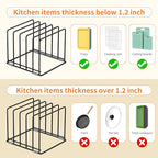 Cutting Board Organizer, Kitchen Cabinet Organizer, Divided Rack with 5 Slots for Baking Trays, Cutting Boards - Cookie sheet Organizer Inside Cabinet, Baking Sheets Holder (large) - style: 1PC(Large)