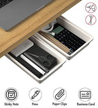 SVNNELP 2Pack Under Table Desk Drawer Storage Organizer Slide Out, Hidden Self-Adhesive Under Desktop Pencil Tray Drawer for Office,Classroom,Kitchen(S/white） - size: S