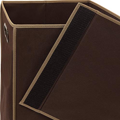 Simple Houseware Foldable Laundry Hamper Basket with Lid, Brown - color: Bronze
