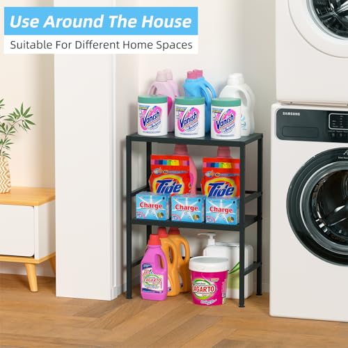 2-Tier Expandable Metal Storage Shelves, 150LBS Heavy Duty Shelving Units and Storage,Adjustable Utility Organization and Storage Shelf Rack For Kitchen Garage Laundry Bathroom Pantry Warehouse - size: 2 Tier：11.8"D x 28.3"W x 30.9"H