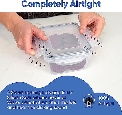Chef's Path 72 Piece Airtight Food Storage Containers with Lids, 36 Containers and Lids, Stackable Kitchen and Pantry Canisters for Meal Prep and Food Storage - Transparent - color: Pack of 36