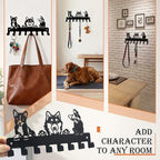 Dog Leash Holder for Wall, Key Holder Wall Mount with 8 Metal Hooks, Screw Mounted Pet Leash Organizer for Entryway, Keys, Collars, Harnesses and Bags - style: 8-Hook