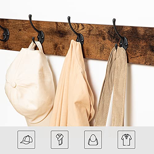 HOOBRO Hall Tree Entryway Storage Bench, Coat Rack Shoe Bench, Shoe Rack Organizer with Coat Hooks, 3-in-1 Design, Wooden Furniture with Metal Frame, Rustic Brown and Black BF17MT01 - color: Rustic Brown, Black, size: 28.7"L x 11.8"W x 17.5"H