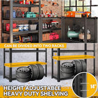 Heavy Duty Garage Shelving, 6-Tier Metal Storage Shelves, 3600LBS, 78" H Adjustable Industrial Rack, Steel Utility Shelf Unit for Warehouse, Garage, Basement, Kitchen, 40" W x 16" D x 78" H - size: 40"W x 16"D x 78"H