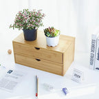 Charmewooden Bamboo Desk Organizer With Drawers Countertop Drawers Counter Storage Box Corner Desk Organizer for Home Office No Assembly Required (2 Drawers) - style: 2 Drawers