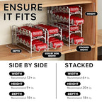 Simple Houseware Soda Can Organizer Stackable Rack Dispenser for Pantry/Refrigerator, White, 4 Pack - color: White