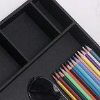 Guestroom Decoration Tray, Nightstand or Dresser Organizer, Valet Tray, 4 Compartment PU Leather Drawer Storage Organizer