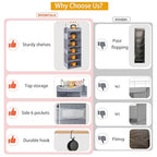 5-Shelf Hanging Closet Organizer and Storage with 6 Side Pockets, Collapsible Closet Hanging Shelves for Storage, Grey - size: 5-shelf