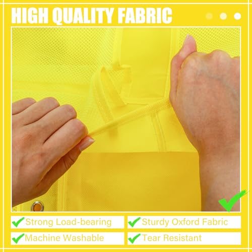 Windyun 40 Over the Door Shoe Organizer Large Mesh Pocket Hanging Shoe Rack for Closet Yellow Nonslip Behind Door Storage Holder Back to School Organizer for Dorm Room College Classroom Storage - color: Yellow