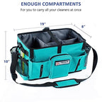 Large Cleaning Supplies Organizer-Cleaning Caddy Organizer With Handles & Shoulder Strap-Cleaning Bags for Cleaning Suppliers-Housekeepers Wearable Cleaning Tote 2023 Upgraded, Teal - color: Teal