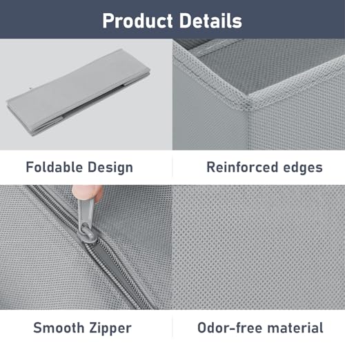 DIMJ Drawer Organizer Clothes Storage - 24 Pack Baby Dresser Organizer for Nursery, Small Fabric Closet Drawer Organizer Bins for Underwears Socks, Foldable Storage Dividers Organization for Bedroom - color: Light Gray, size: 24 Pack