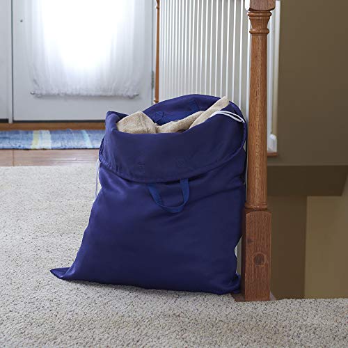 Household Essentials 136-1 Set of 2 Large Laundry Bags with Handles and Drawstring | Blue and Beige - style: 2-Pack