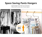 Kalimdor Pants Hangers 2 Pack Space Saving Metal Closet Organizer,Clothes Pants Hangers,Anti-Slip Design,Closet Organizers and Storage for Pants Jeans Skirts Scarf Legging - size: 2 Pack