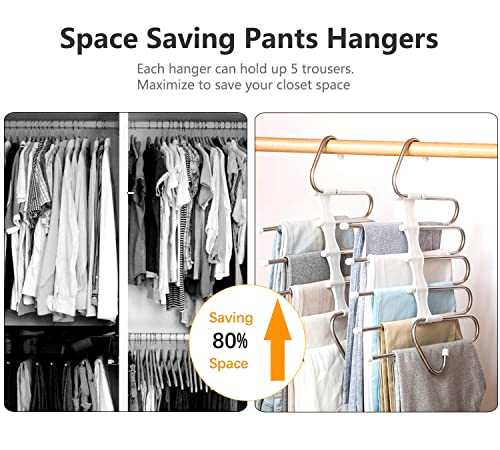 Kalimdor Pants Hangers 2 Pack Space Saving Metal Closet Organizer,Clothes Pants Hangers,Anti-Slip Design,Closet Organizers and Storage for Pants Jeans Skirts Scarf Legging - size: 2 Pack