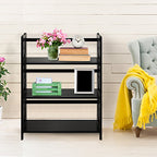 Casual Home Montego 3-Shelf Folding Bookcase, Black - color: Black, size: 3-Shelf Stackable
