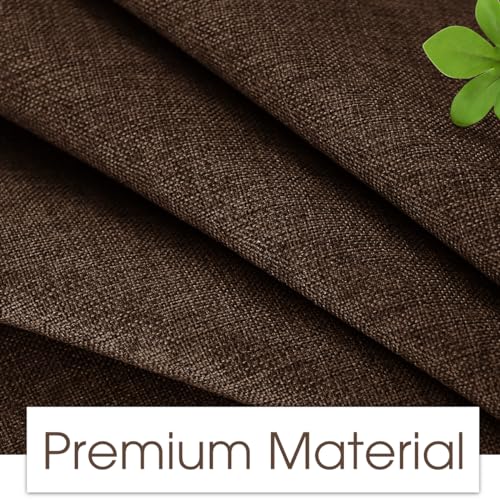 Joywell Linen Armrest Covers for Living Room Anti-Slip Sofa Arm Protector for Dogs, Cats, Armchair Slipcover for Recliner with 4 Pockets for TV Remote Control, Phone, Set of 2, Dark Brown