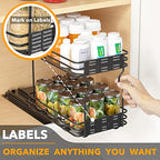 SpaceAid Pull Out Spice Rack Organizer for Cabinet, Heavy Duty Slide Out Seasoning Kitchen Organizer, Cabinet Organizer, with Labels and Chalk Marker, 6.5" W x10.75 D x8.5 H, 1 Drawer 2-Tier - style: 6.5" W, 2-Tier
