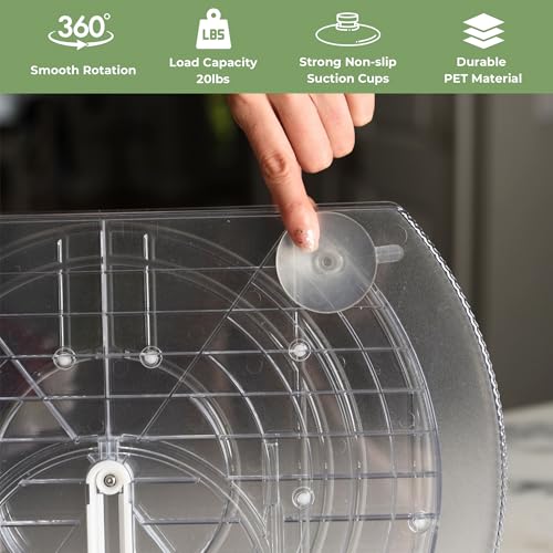 NOSTA Home Rotating Lazy Susan for Refrigerator - Square Lazy Susan - Rectangular Fridge Lazy Susan Organizer - 360° Rotating Storage - Medium Size (15x11) - size: Medium (15.25 x 11in)