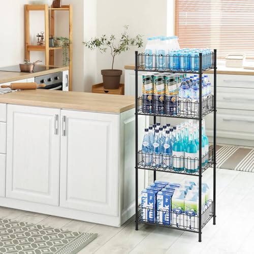 OYEAL Water Bottle Storage Holder 4 Tier Can Organizer for Pantry, Large Capacity Soda Can Organizer for Kitchen Party Organizers and Storage, Tumbler Mug Cup Holders - size: 4-Tier