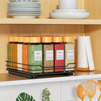 RCHYFEED Pull Out Spice Rack Organizer for Cabinet,Slide out Spice Organizer for Inside Cabinets,Heavy Duty Spice Organization for Kitchen and Pantry,Seasoning,Sauces(1-Tier,8.5" Wx10.5 Dx2.5 H) - size: 1 Tier-8.5''Wx10.5''Dx2.5''H