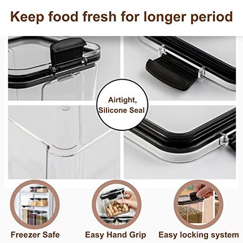 Airtight food storage containers, canisters for countertops, pantry organizers and storage, kitchen organizers and storage- 8Pc