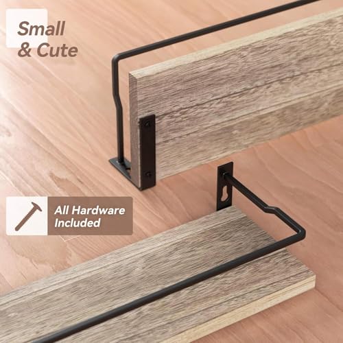 RICHER HOUSE Bathroom Shelves, Guard-Rail Floating Shelves for Wall, Wall Mounted Shelves Set of 2, Cute Bathroom Organizer Decor, Over Toilet Storage Small Shelf for Kitchen - Carbonized Black - color: Carbonized Black