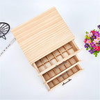 Pure Vie Wooden Essential Oil Storage Box Home Fragrance Carrier Case, Holds 90 Bottle (Fits 5-15ml) - Aromatherapy Organizer Makeup Nail Polish Perfume Container - Keep Your Oil Safe & Space Saver