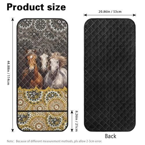 Boho Mandala Horse Print Sofa Armrest Organizer with 2 Pockets Non-Slip Recliner Armrest Cover for Living Room Stain Resistant Furniture Protector Remote Controls Holder - color: Boho Mandala Horse