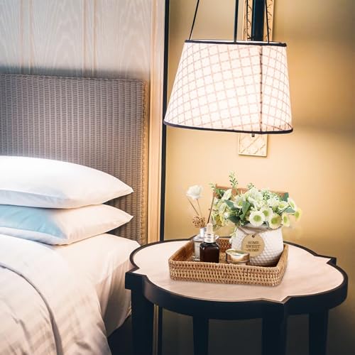 BTSKY Small Remote Basket for Coffee Table Entryway Living Room Rattan Serving Tray 8.1” x 8.1” Handwoven Wicker Baskets Decorative Tray for Wallet Remote Control Trinkets Rings Cosmetics Crackers - color: Natural, size: 8.1" x 8.1" x 1.5"