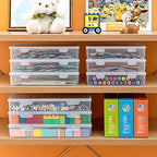 Kingrol 12 Pack Clear Plastic Storage Containers with Lids, 8 x 5 x 1.75 Inch Empty Hinged Boxes, Stackable Organizer Boxes for Home, Office, Craft Supplies