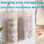 Hanging sock storage bag，hanging closet organizer，plastic bag holder，Sock Underwear Organizer Wall Mount Multifunctional Bag Saver Kitchen Storage Holder for Storing Socks Ties Plastic Bag (2Pcs) - size: Standard