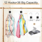 2 Pack Tank Top Hanger, Bra Hangers for Closet Organizer Max 36 Storage Capacity, Space Saving 360°Rotatable Metal Bra Organizer, Closet Organizers and Storage for Tank Top, Bras, Scarf, Purse etc.