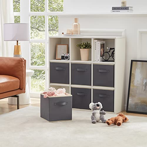 Lifewit Storage Cubes, Foldable Decorative Fabric Storage Baskets for Organizing Home Organizers with Handles for Shelves, Closet, 11 Inch Bins, 18L Gray, 6 Packs - color: Gray, size: 6pcs-11INCH