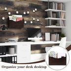 Suzile Wall Mounted File Holder Wood Magazine Holder Wall Hanging File Organizer for Office Mail Magazine Letter Paper Folder Organization (Brown)
