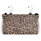 Bedside Caddy Hanging Bunk Bed Caddy Bed Organizer Hanging Pocket with 2 Hooks Bedside Storage Organizer Pocket Bag Holder Leopard Print Brown - color: Leopard Print Brown