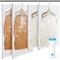 Hanging Vacuum Storage Bags with Electric Pump – 4-Pack Hanging Vacuum Seal Bags for Clothing, Space-Saving Compression Bags for Suits, Jackets, Travel Wear, Winter Coats & Outerwear - size: 4 Combo-EPump